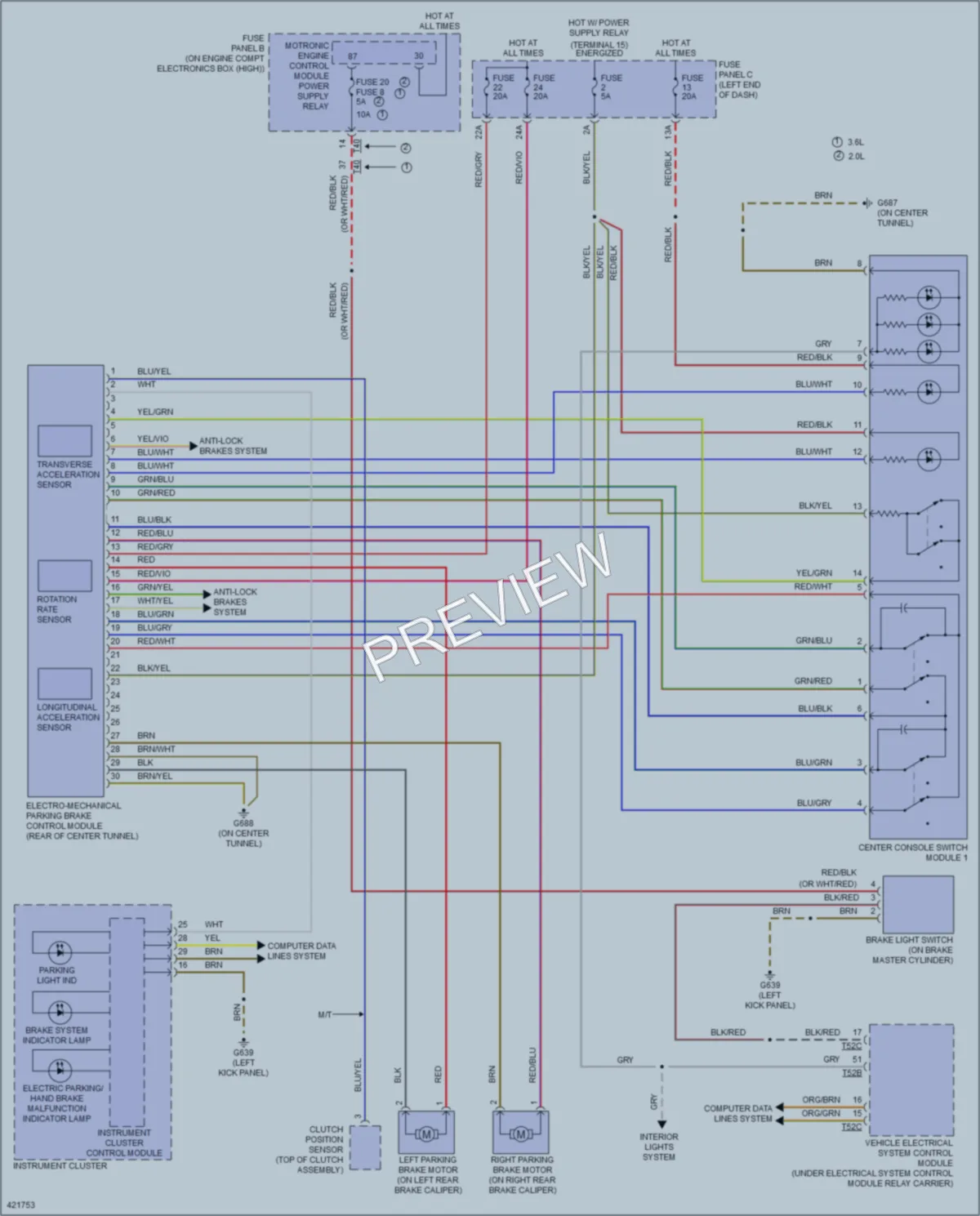 2014 Volkswagen CC Shift Interlock wiring diagram preview