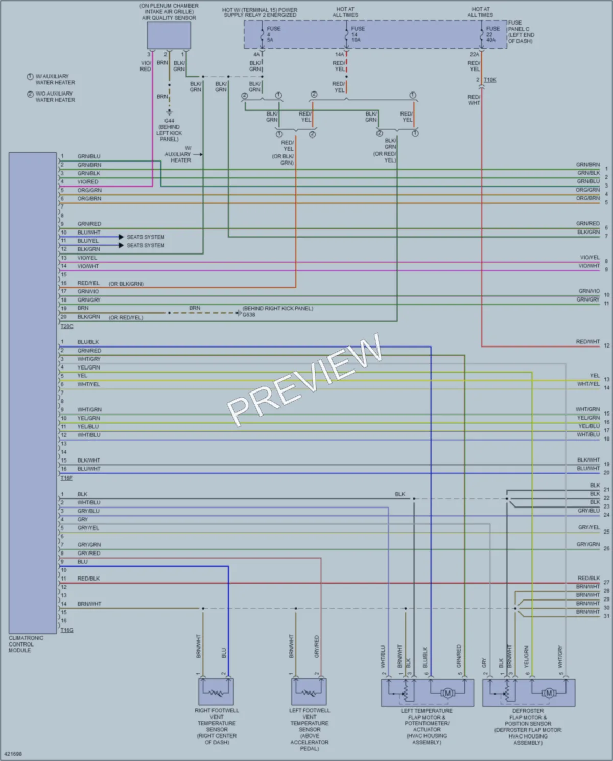 2014 Volkswagen Eos Air Conditioning wiring diagram preview