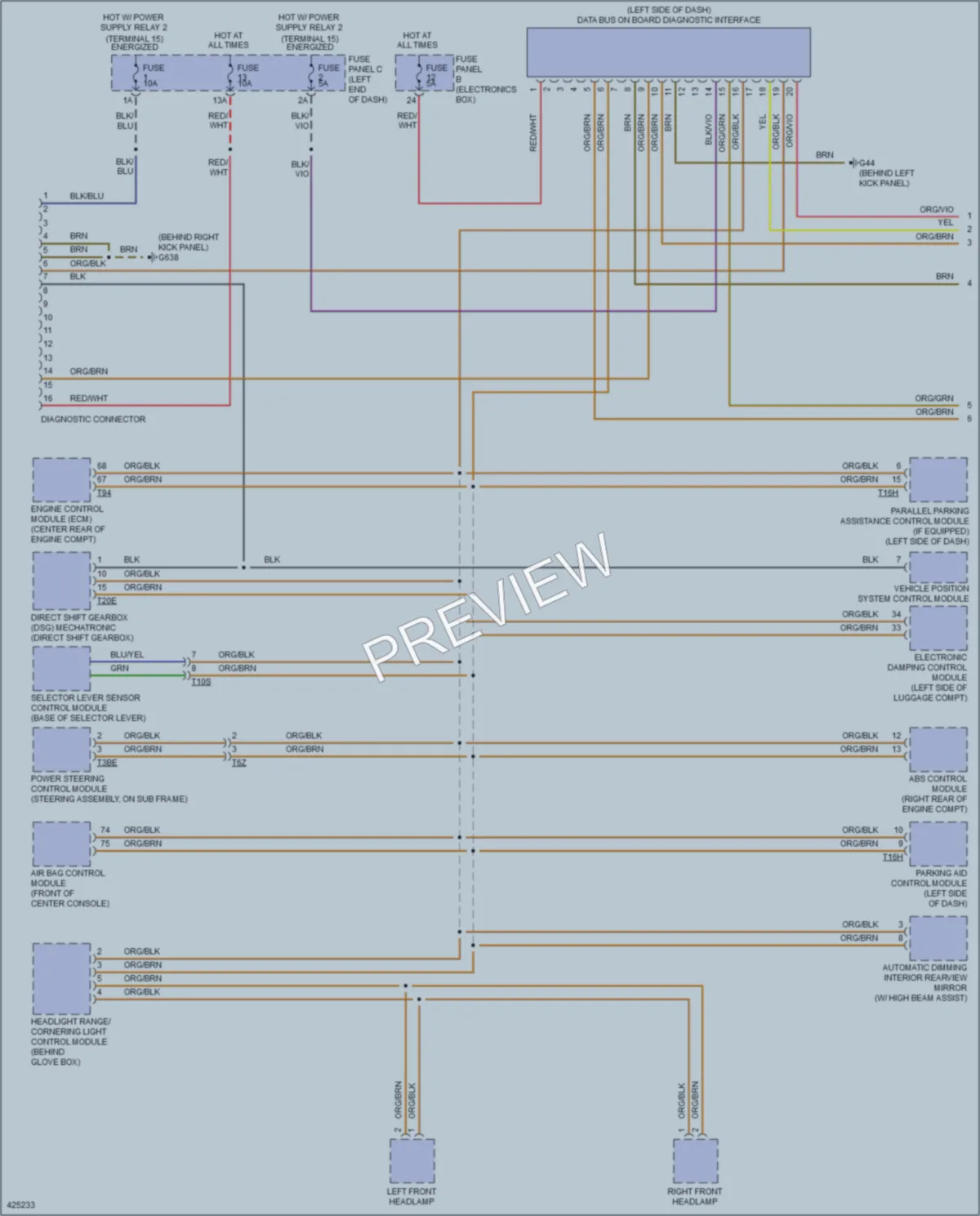 2014 Volkswagen Eos Computer Data Lines wiring diagram preview