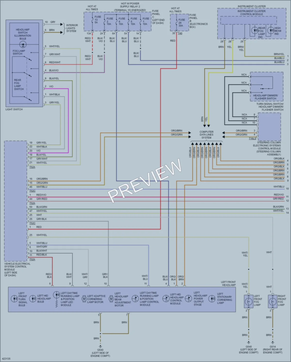 2014 Volkswagen Eos Headlights wiring diagram preview