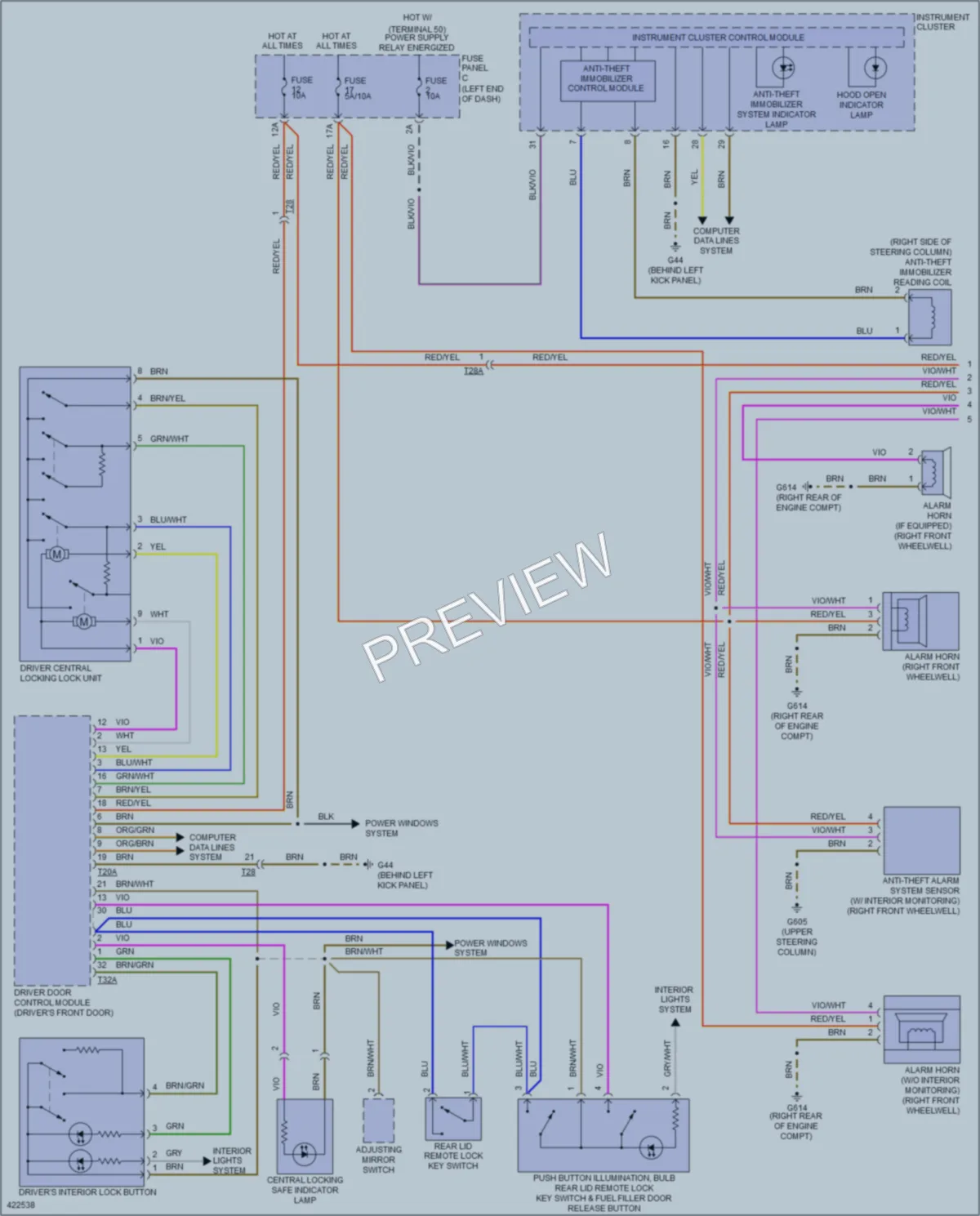 2014 Volkswagen Eos Power Door Locks wiring diagram preview