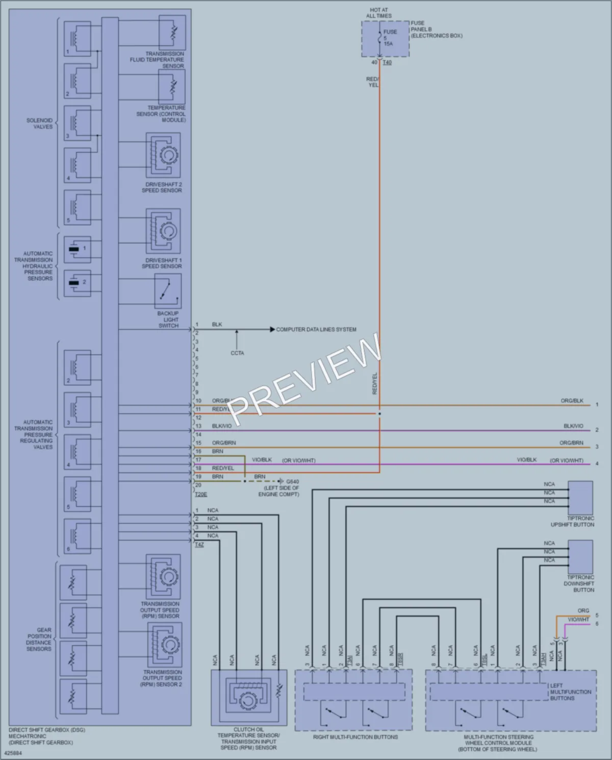 2014 Volkswagen Eos Transmission wiring diagram preview