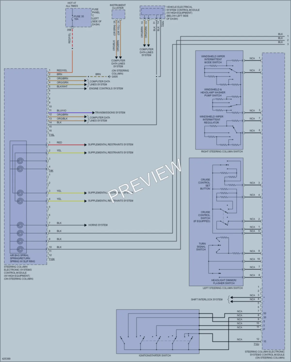 2014 Volkswagen 4D Sedan Body Control Modules wiring diagram preview