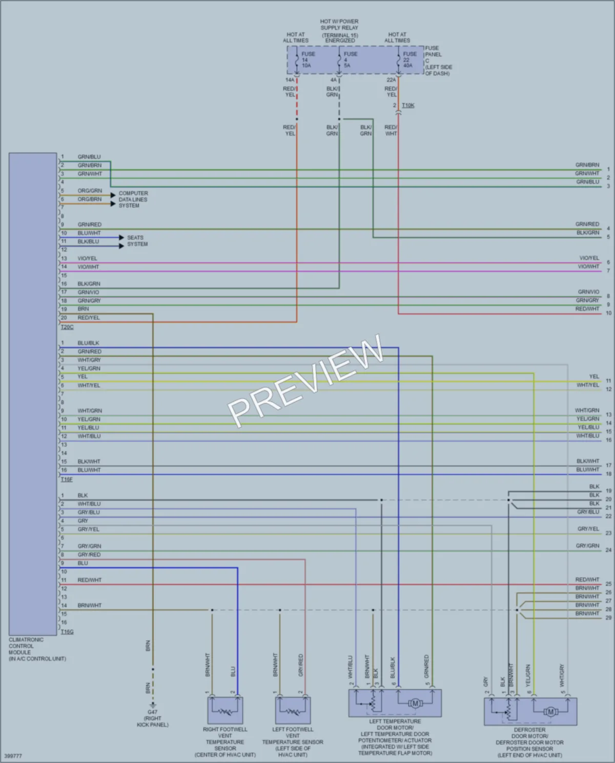 2014 Volkswagen 4D Wagon Air Conditioning wiring diagram preview