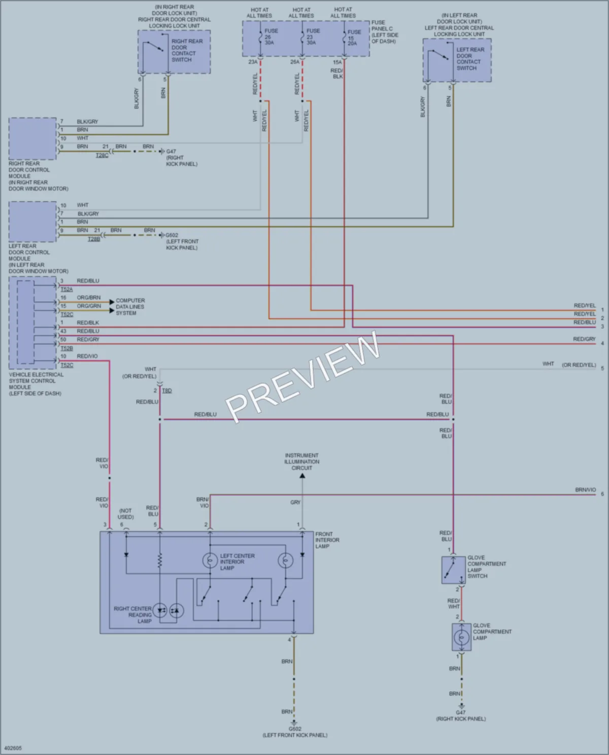 2014 Volkswagen 4D Wagon Interior Lights wiring diagram preview
