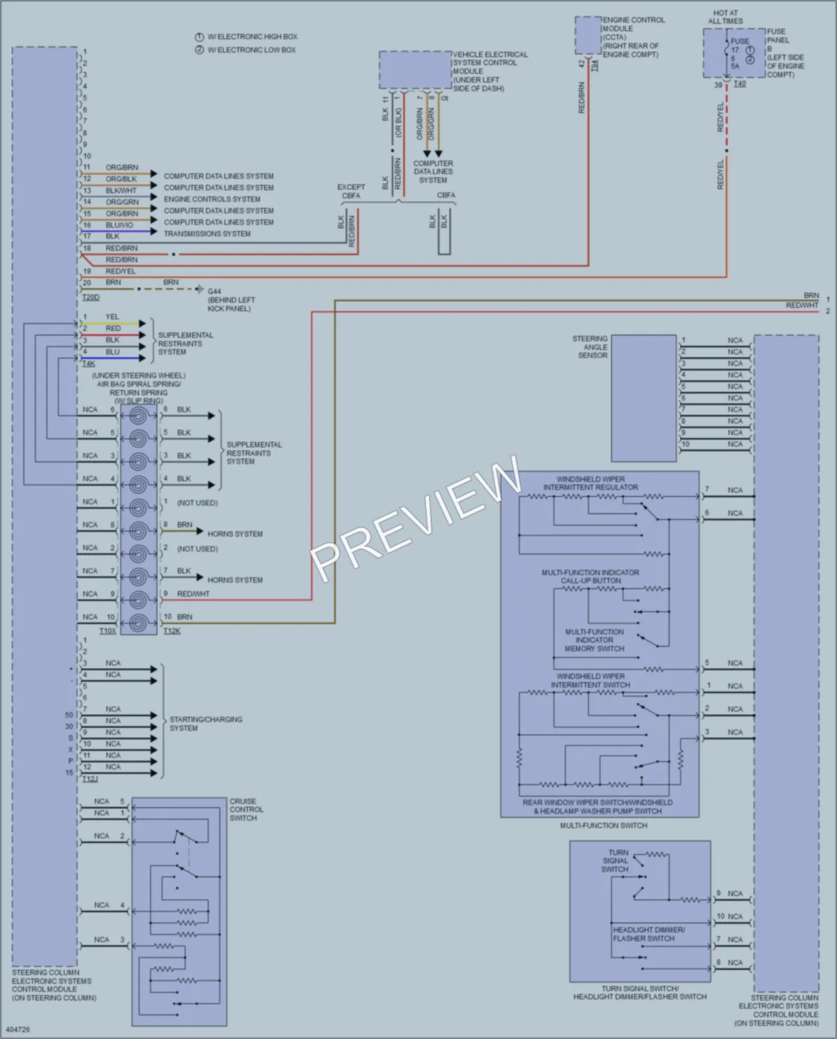 2014 Volkswagen GTI Body Control Modules wiring diagram preview