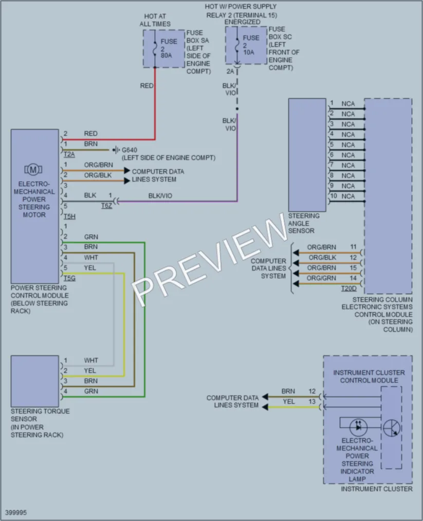 2014 Volkswagen GTI Electronic Power Steering wiring diagram preview