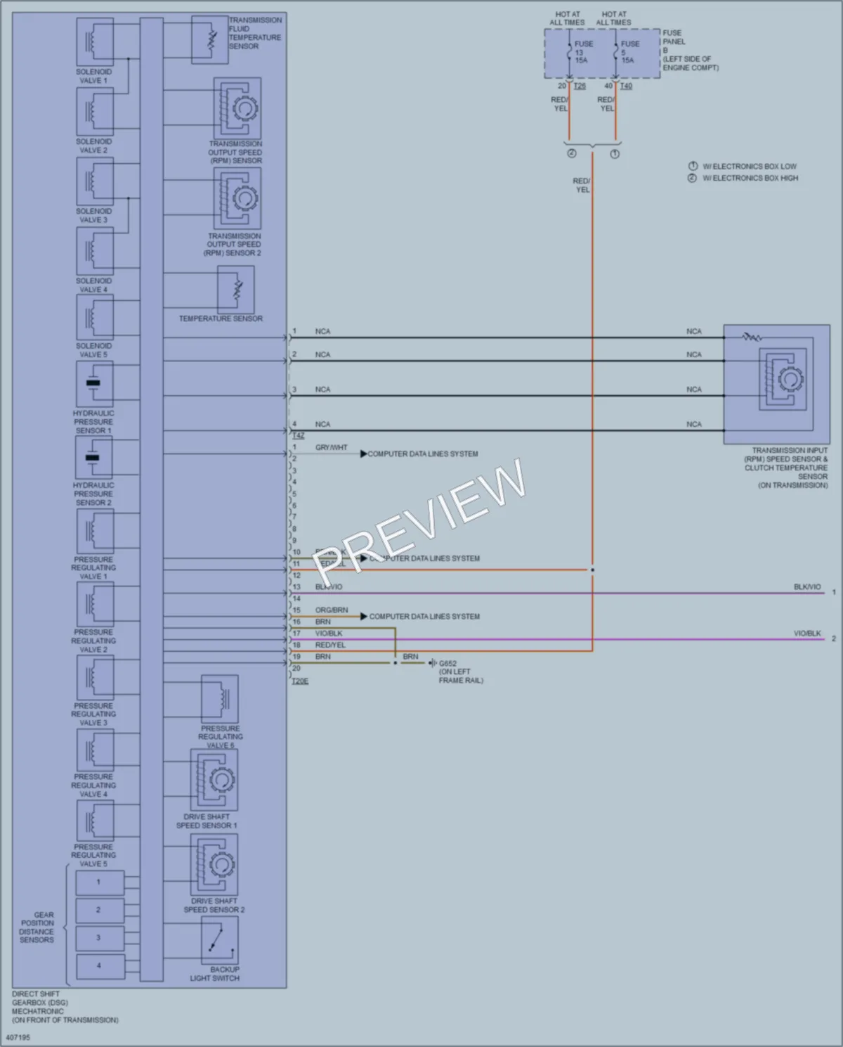 2014 Volkswagen GTI Transmission wiring diagram preview