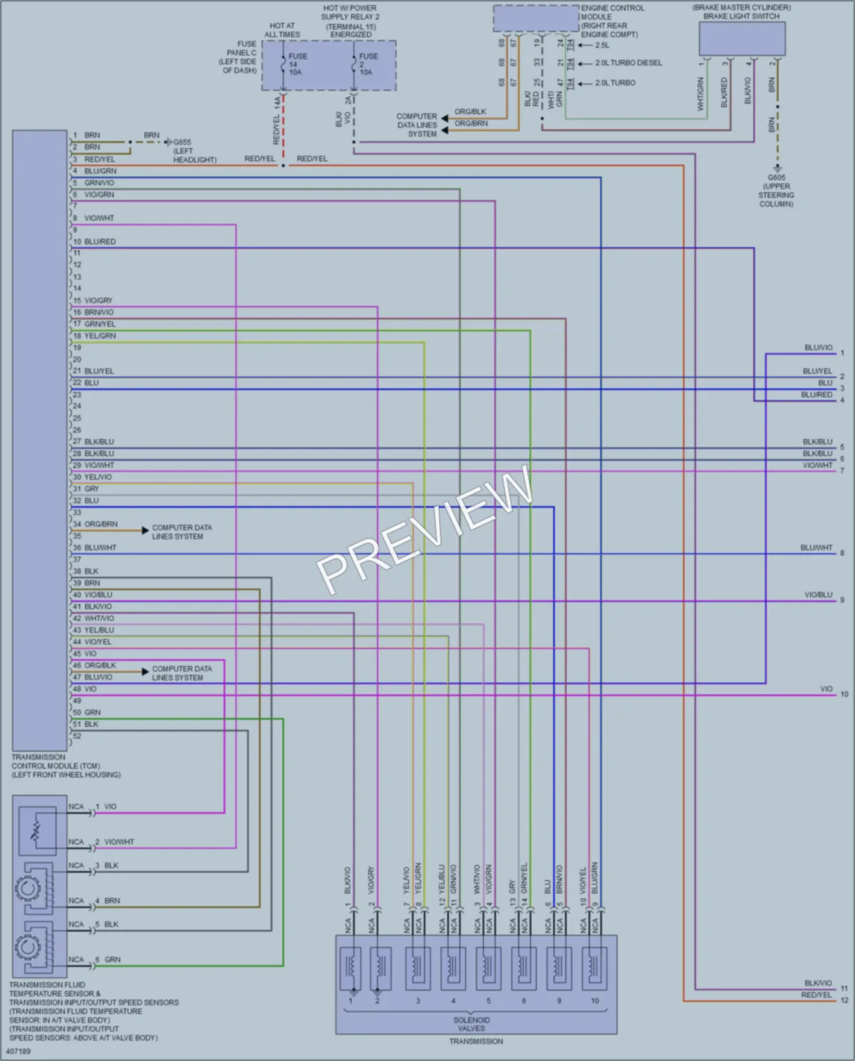 2014 Volkswagen Golf Transmission wiring diagram preview