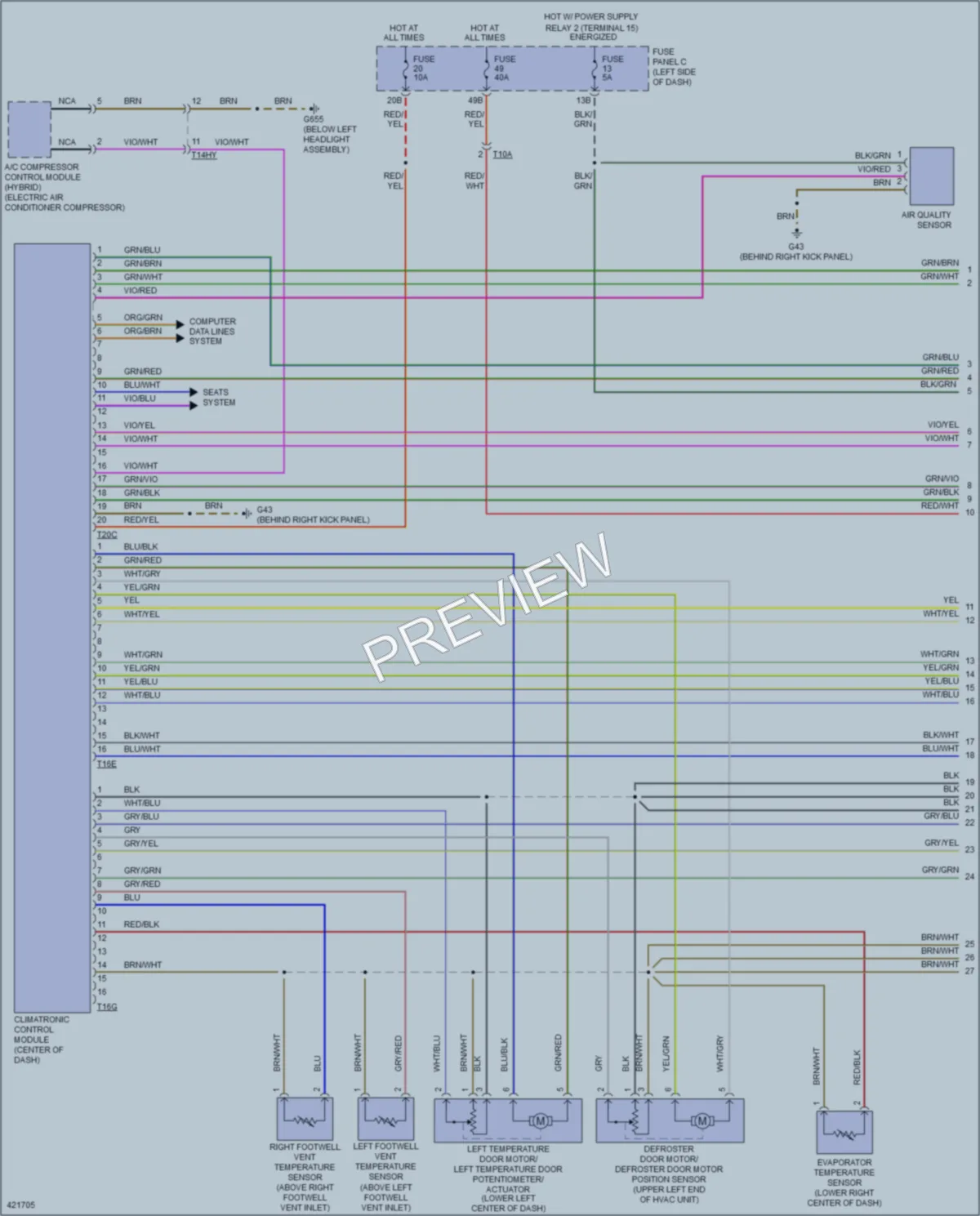 2014 Volkswagen 4D Sedan Air Conditioning wiring diagram preview