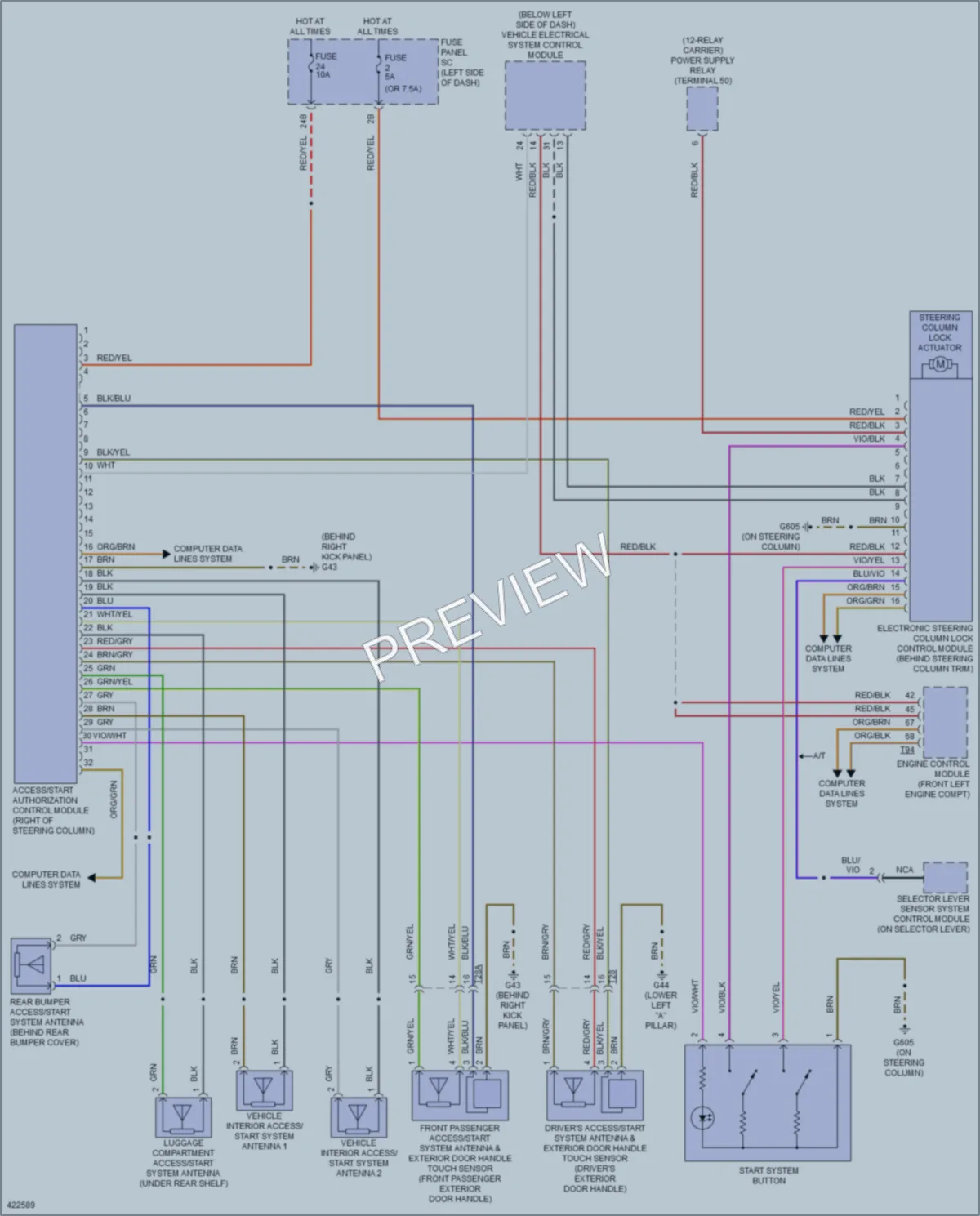 2014 Volkswagen 4D Sedan Anti Theft wiring diagram preview