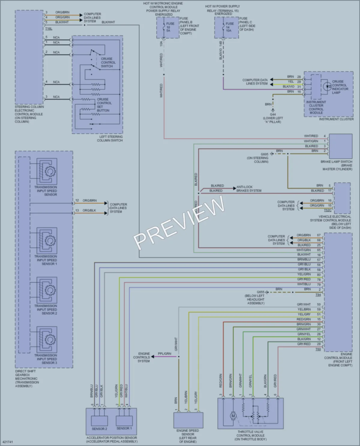 2014 Volkswagen 4D Sedan Cruise Control wiring diagram preview