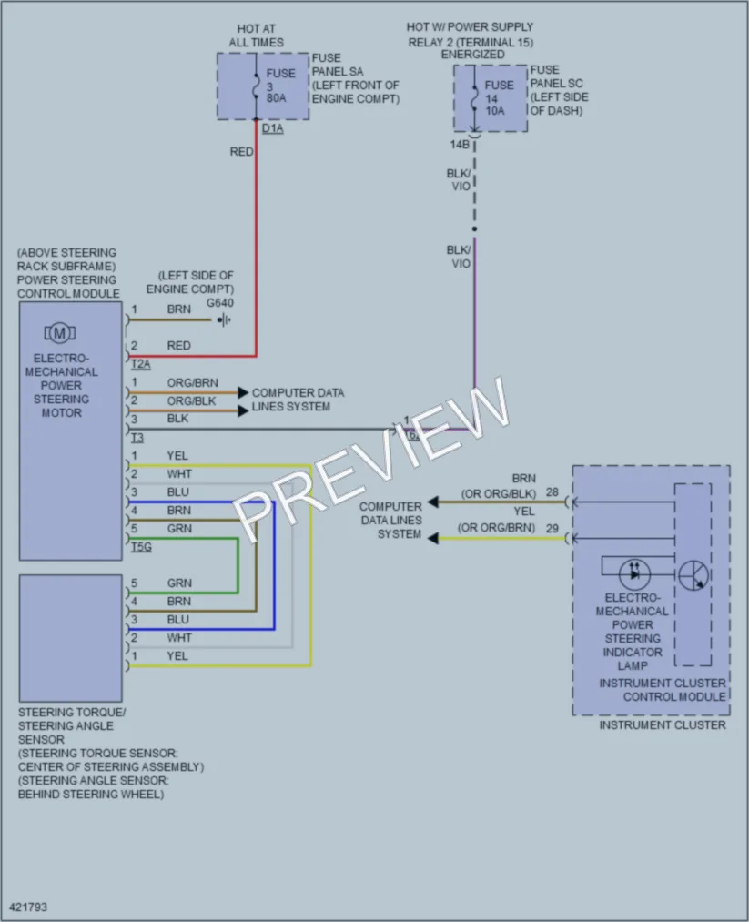 2014 Volkswagen 4D Sedan Electronic Power Steering wiring diagram preview