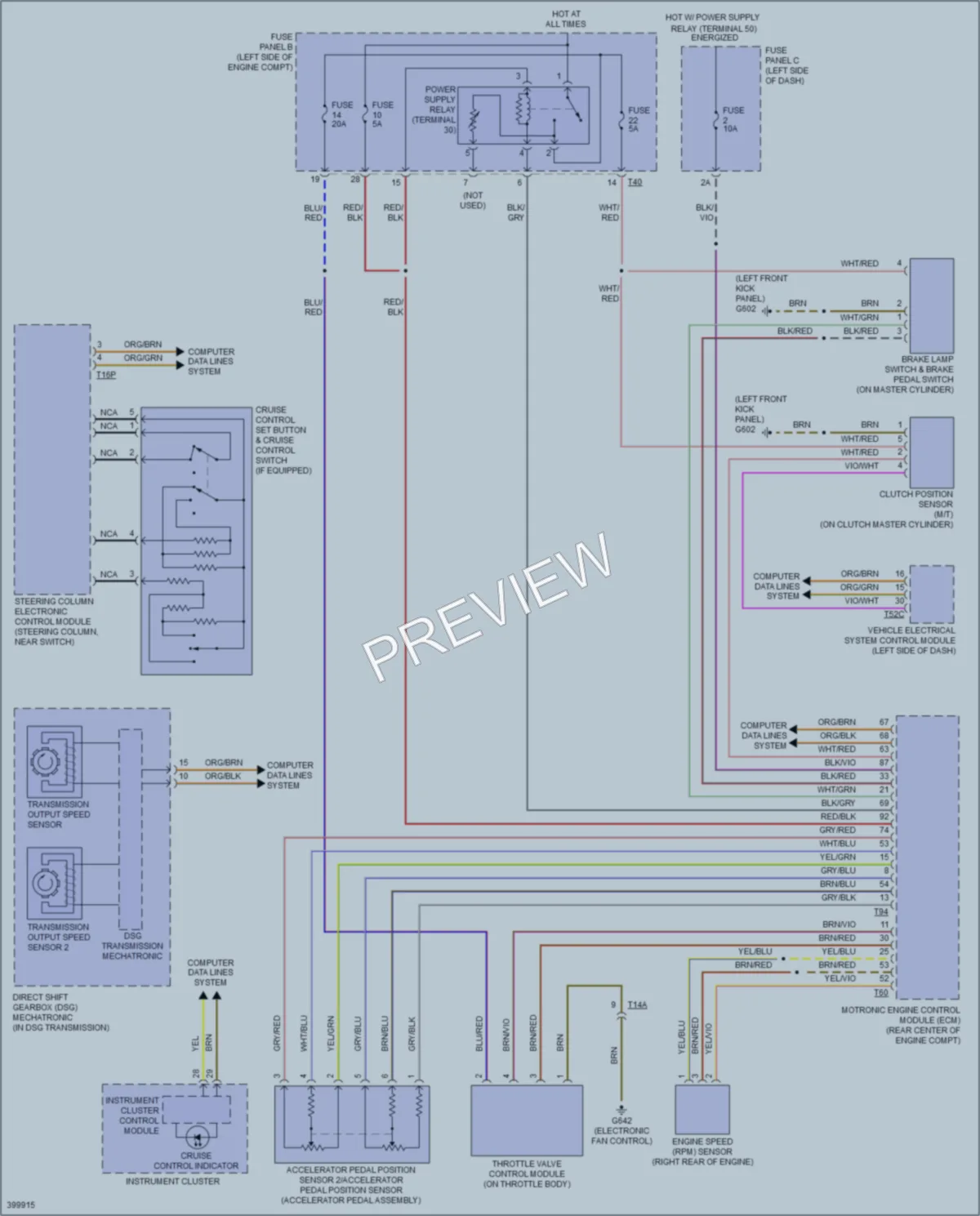 2014 Volkswagen 4D Wagon Cruise Control wiring diagram preview