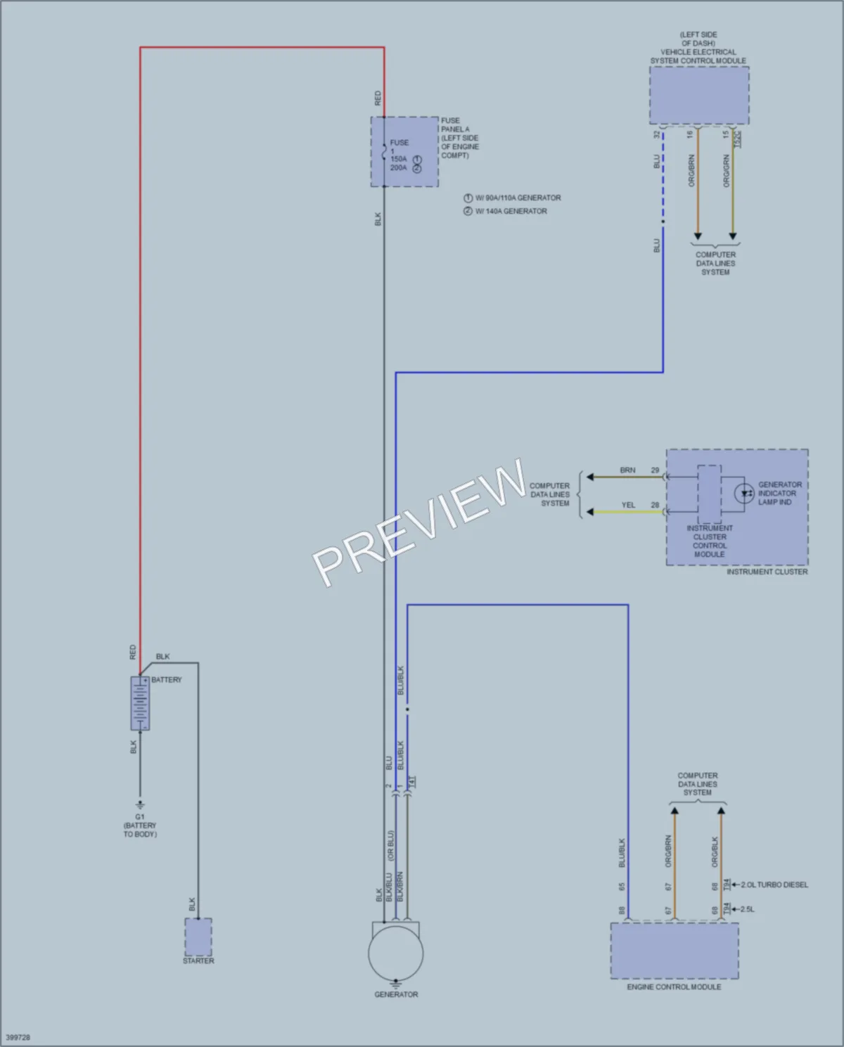 2014 Volkswagen 4D Wagon Starting Charging wiring diagram preview
