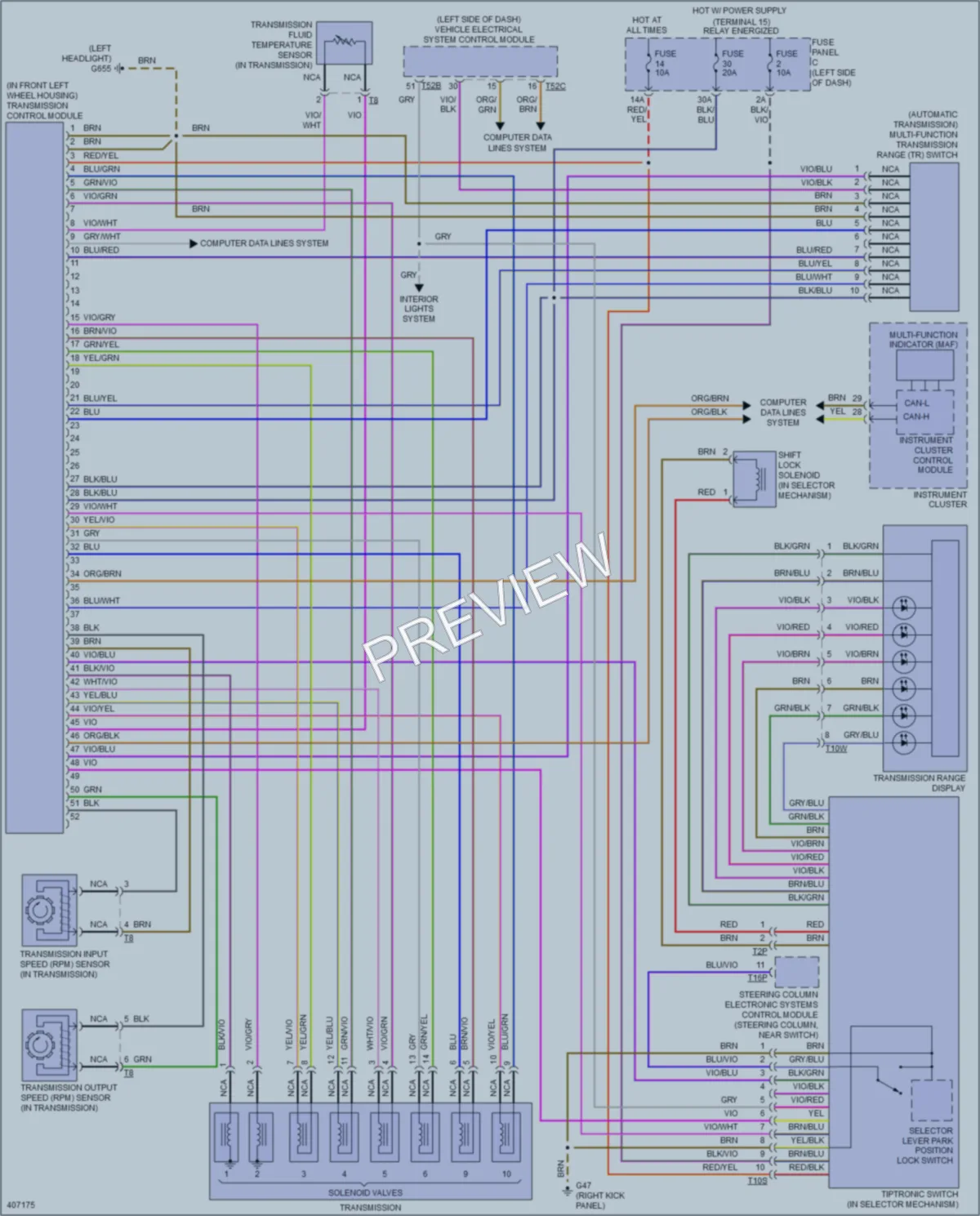 2014 Volkswagen 4D Wagon Transmission wiring diagram preview