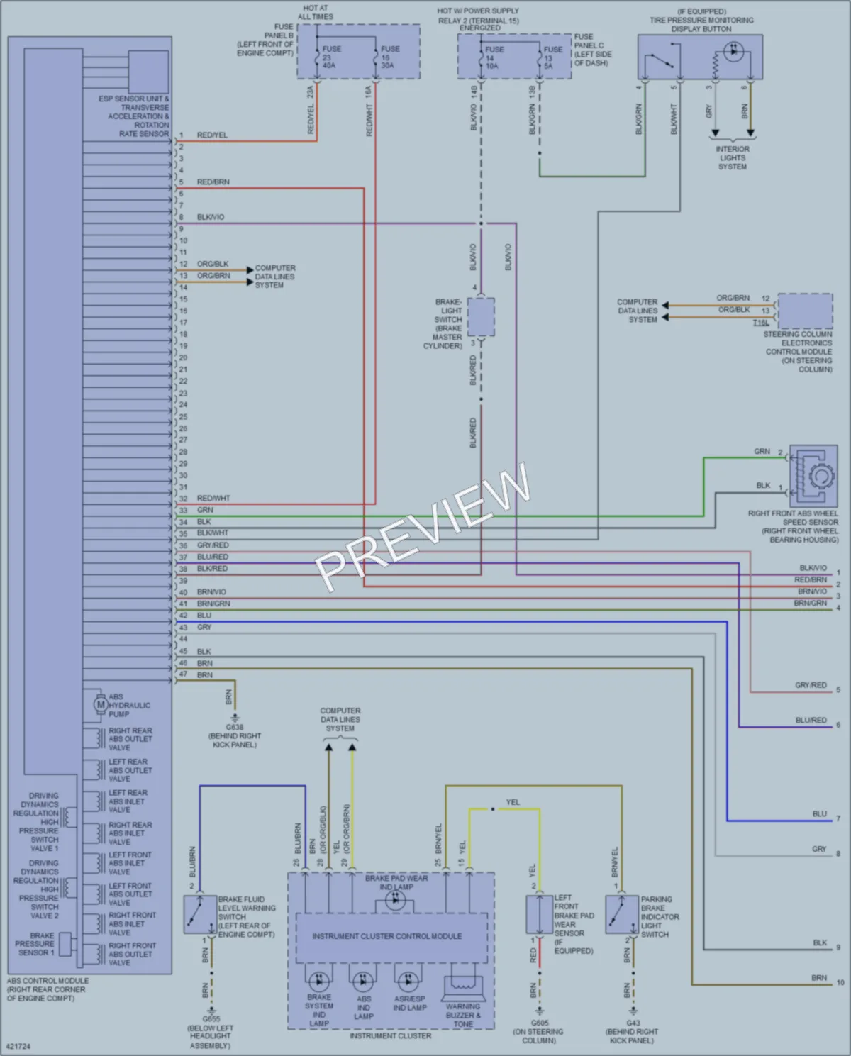 2014 Volkswagen 4D Sedan Anti Lock Brakes wiring diagram preview