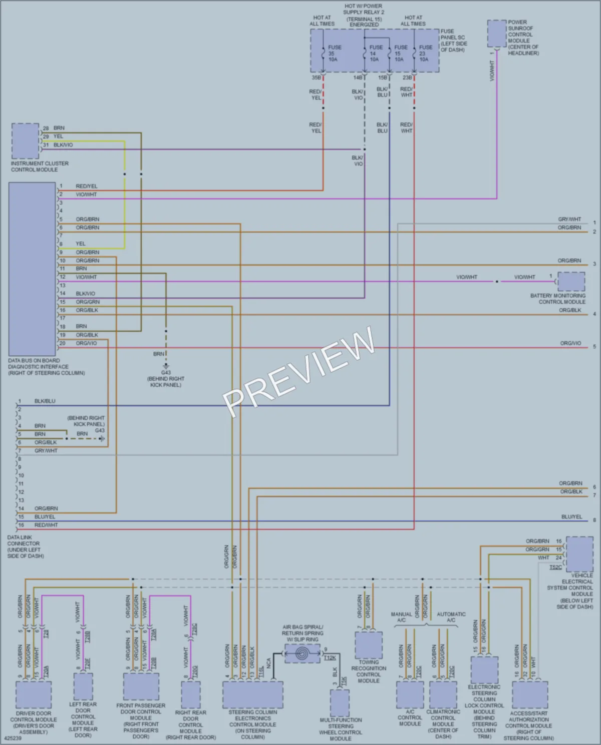 2014 Volkswagen 4D Sedan Computer Data Lines wiring diagram preview
