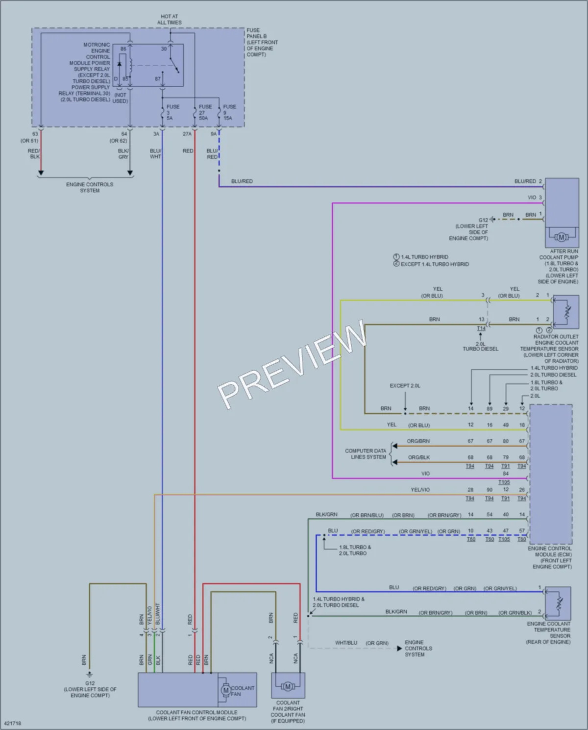 2014 Volkswagen 4D Sedan Cooling Fan wiring diagram preview
