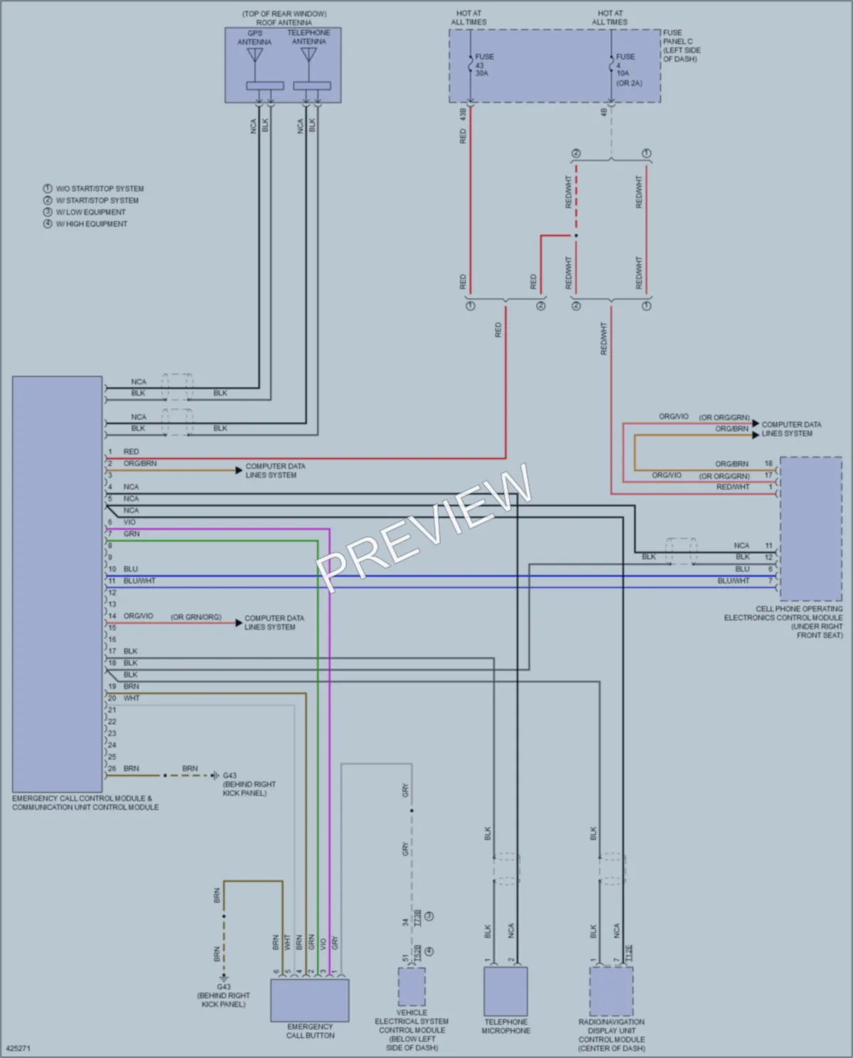 2014 Volkswagen 4D Sedan Navigation wiring diagram preview