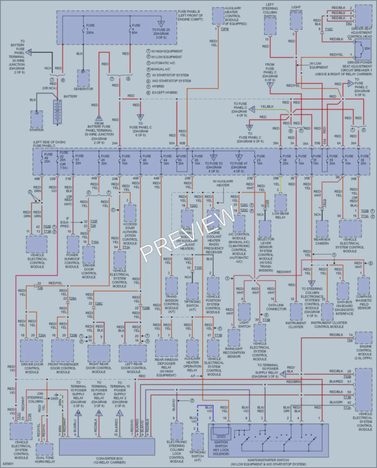 2014 Volkswagen 4D Sedan Power Distribution wiring diagram preview