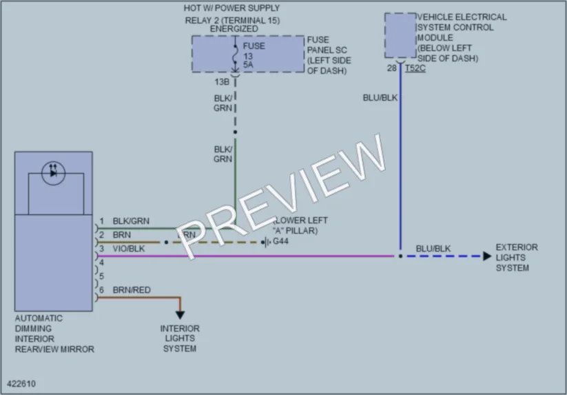 2014 Volkswagen 4D Sedan Power Mirrors wiring diagram preview