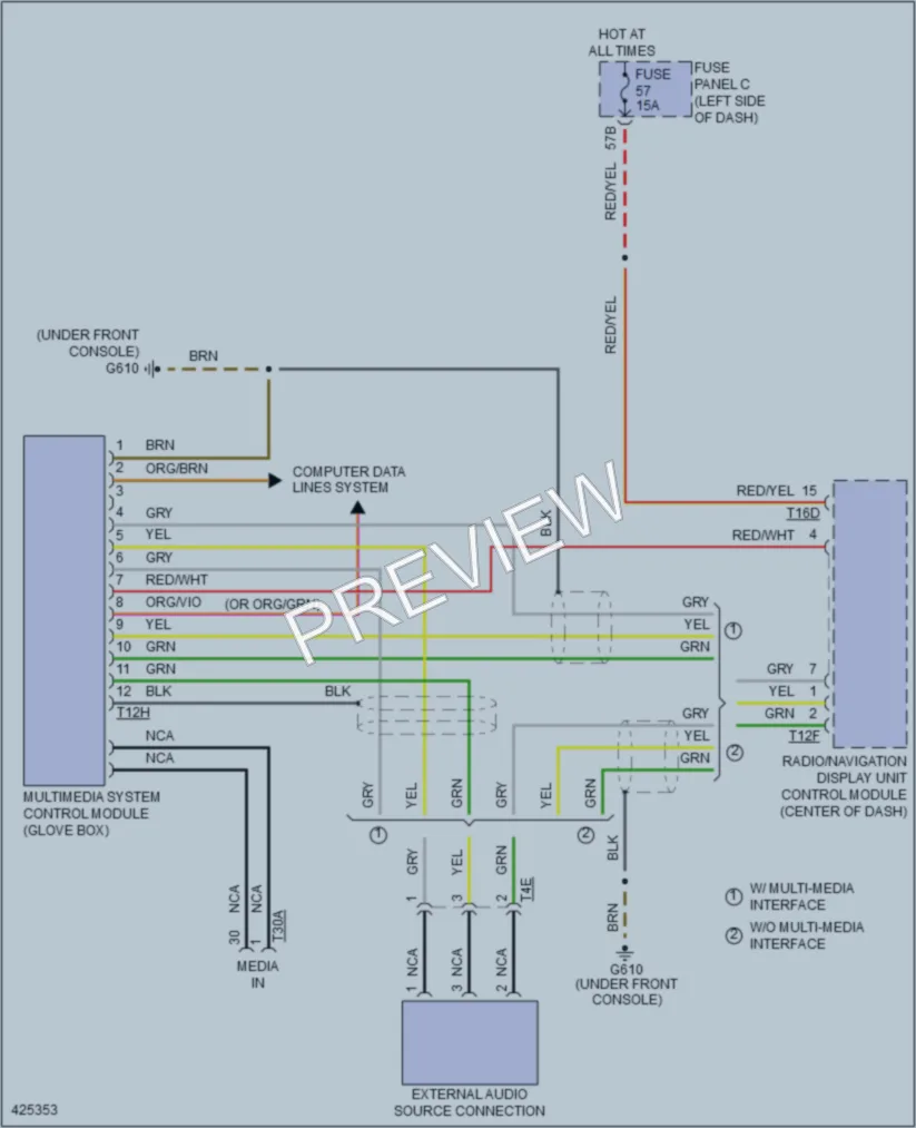 2014 Volkswagen 4D Sedan Radio wiring diagram preview