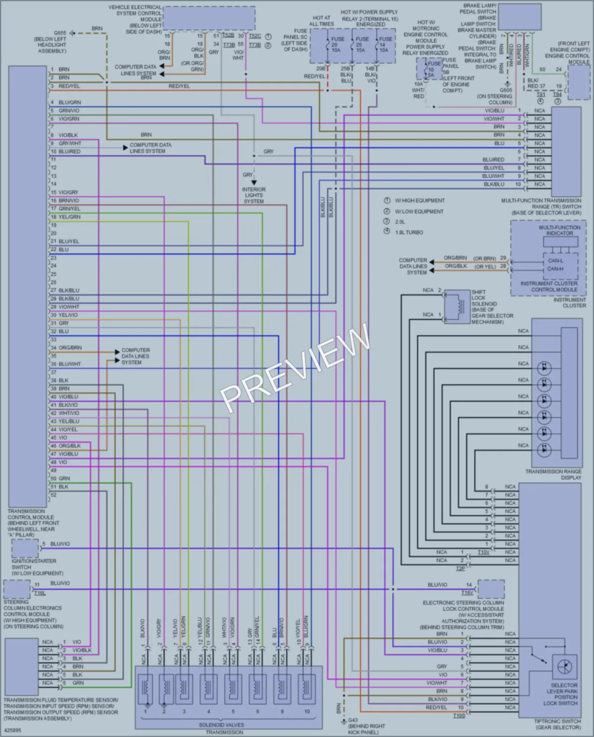 2014 Volkswagen 4D Sedan Transmission wiring diagram preview