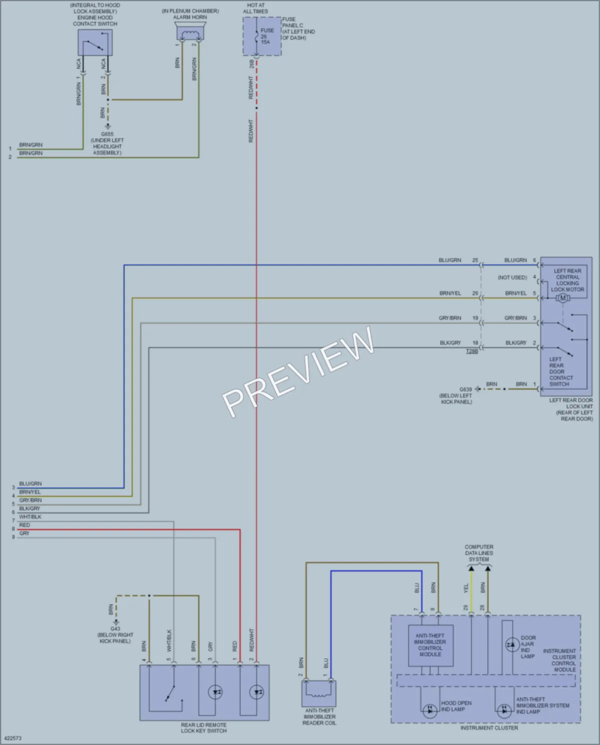2014 Volkswagen Passat Anti Theft wiring diagram preview