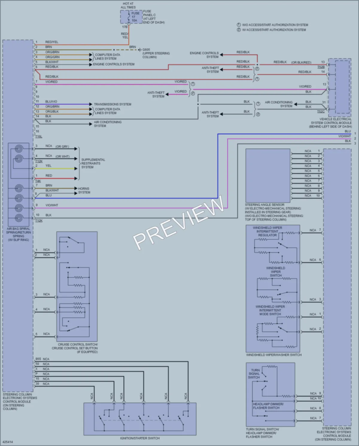 2014 Volkswagen Passat Body Control Modules wiring diagram preview