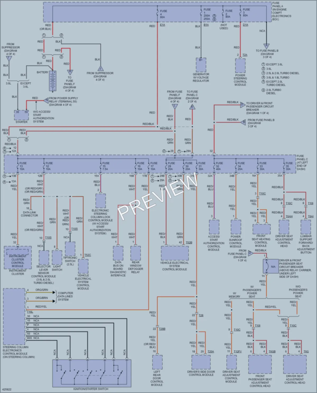 2014 Volkswagen Passat Power Distribution wiring diagram preview