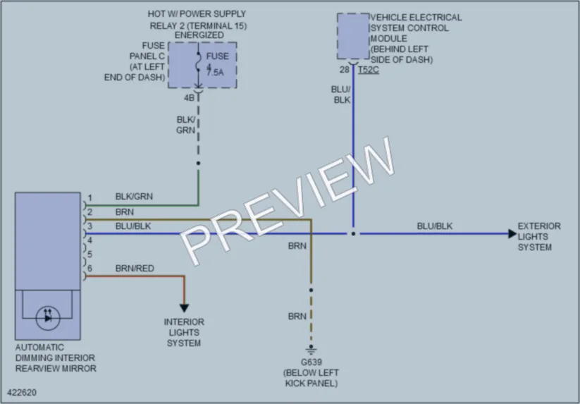 2014 Volkswagen Passat Power Mirrors wiring diagram preview