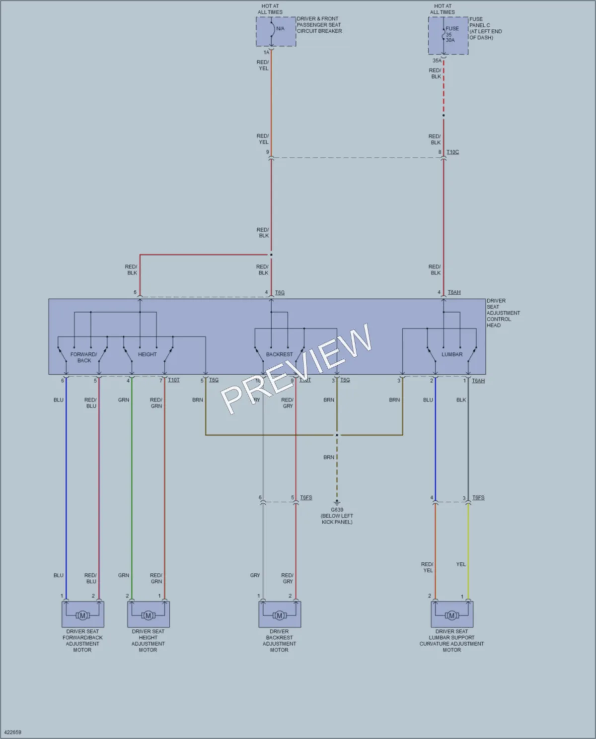 2014 Volkswagen Passat Power Seats wiring diagram preview
