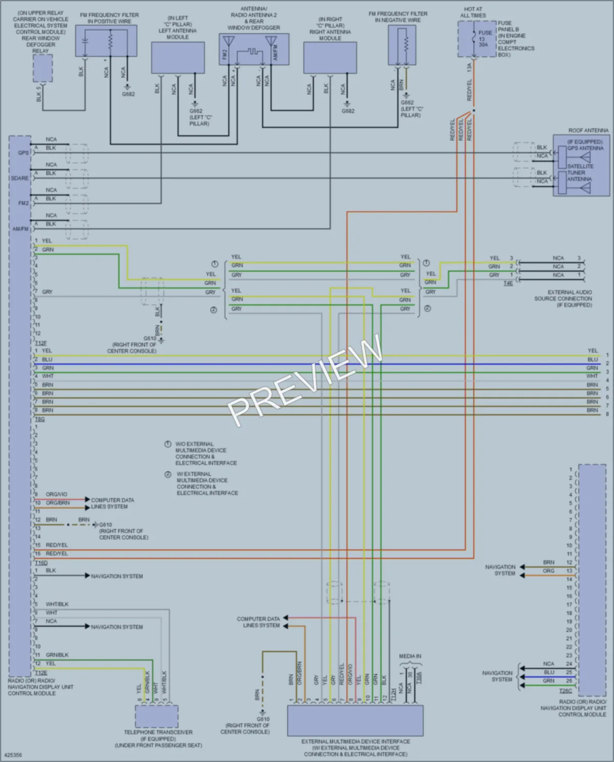 2014 Volkswagen Passat Radio wiring diagram preview