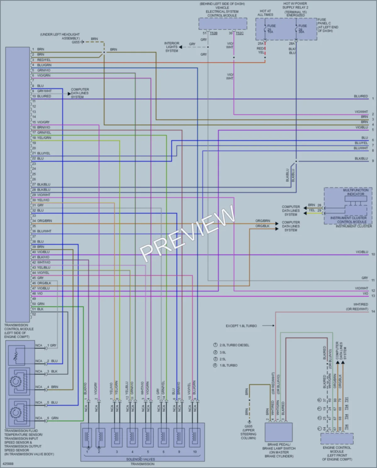 2014 Volkswagen Passat Transmission wiring diagram preview