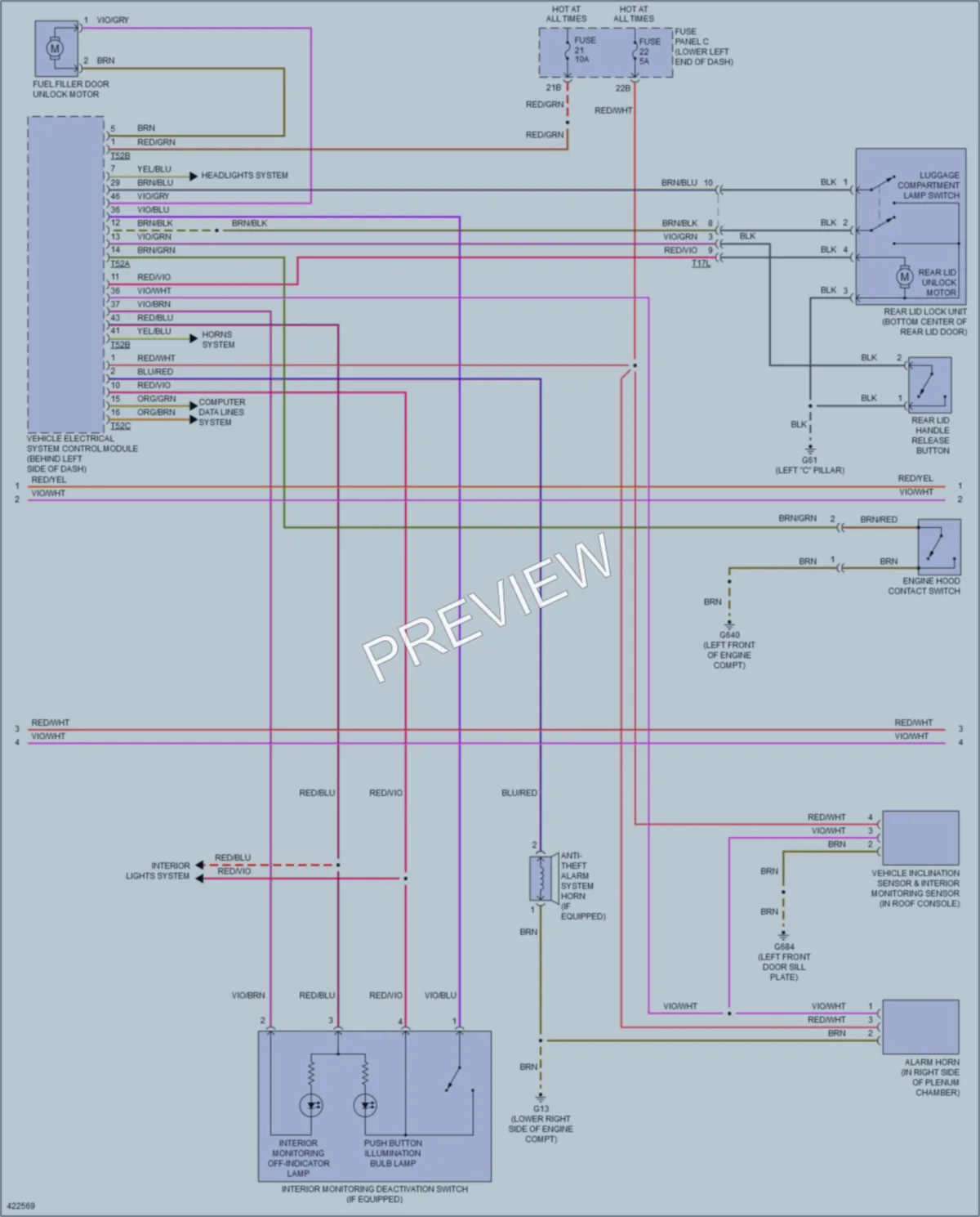 2014 Volkswagen Tiguan Anti Theft wiring diagram preview