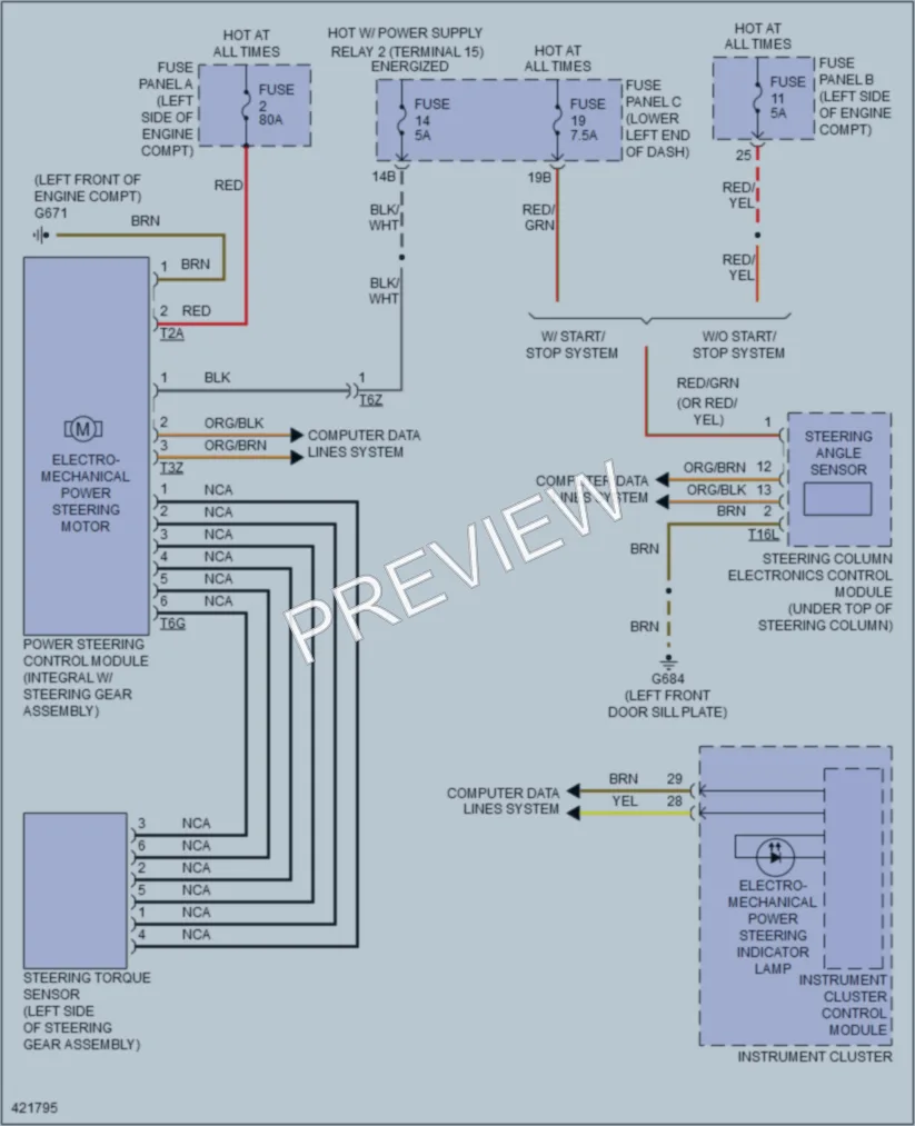 2014 Volkswagen Tiguan Electronic Power Steering wiring diagram preview