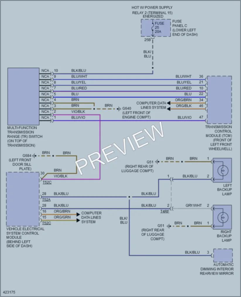 2014 Volkswagen Tiguan Exterior Lights wiring diagram preview