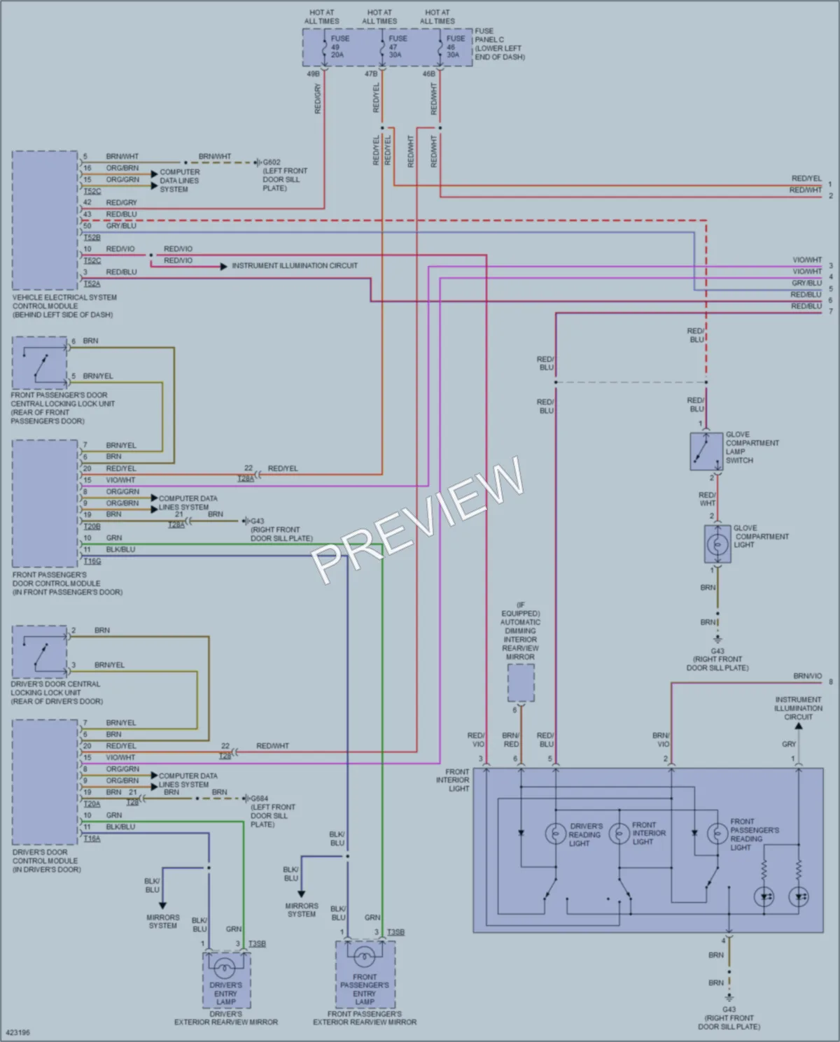 2014 Volkswagen Tiguan Interior Lights wiring diagram preview