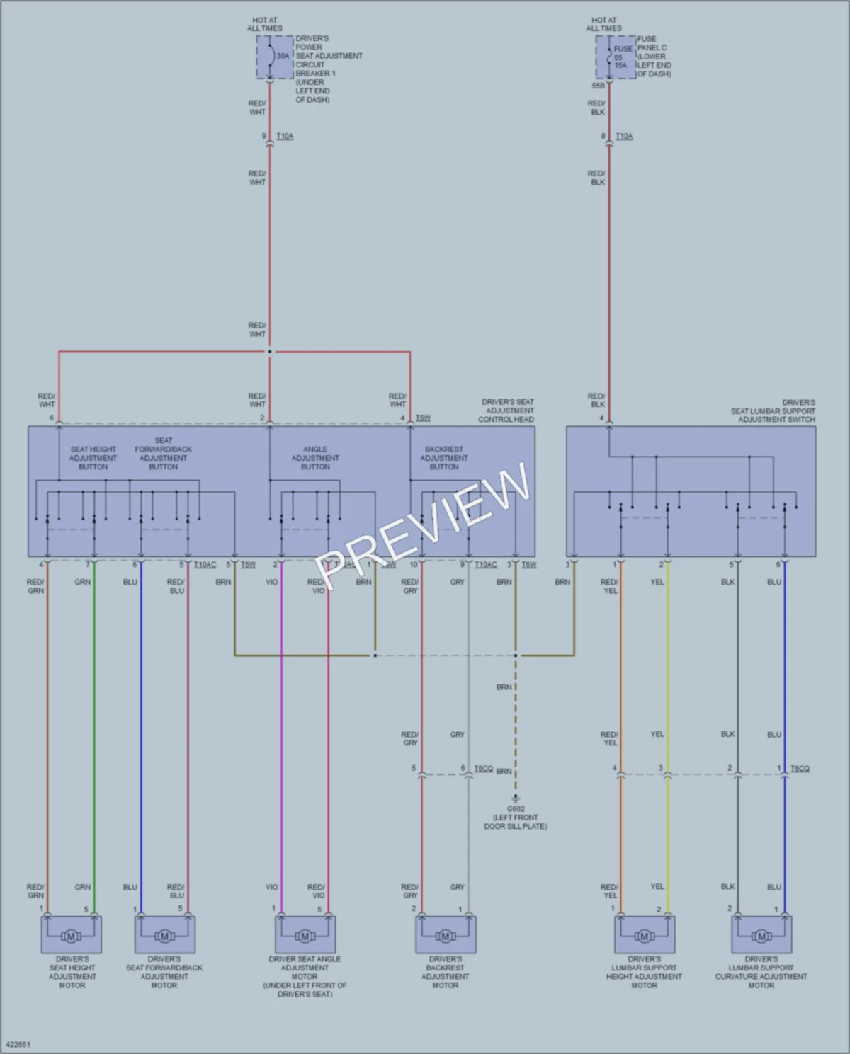 2014 Volkswagen Tiguan Power Seats wiring diagram preview