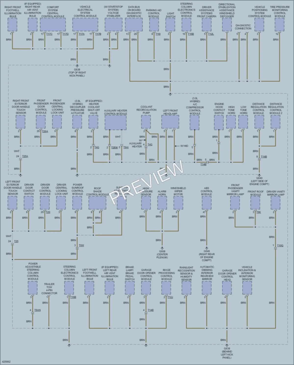 2014 Volkswagen Touareg Ground Distribution wiring diagram preview