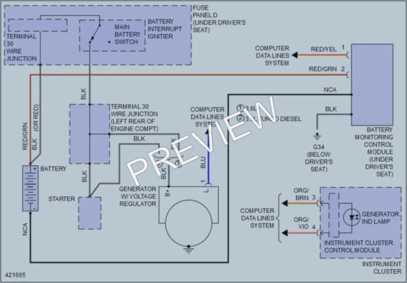 2014 Volkswagen Touareg Starting Charging wiring diagram preview