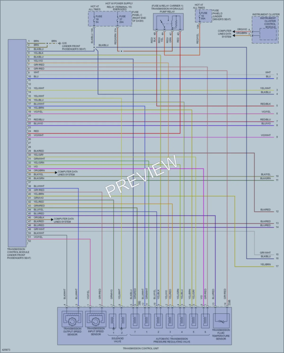 2014 Volkswagen Touareg Transmission wiring diagram preview