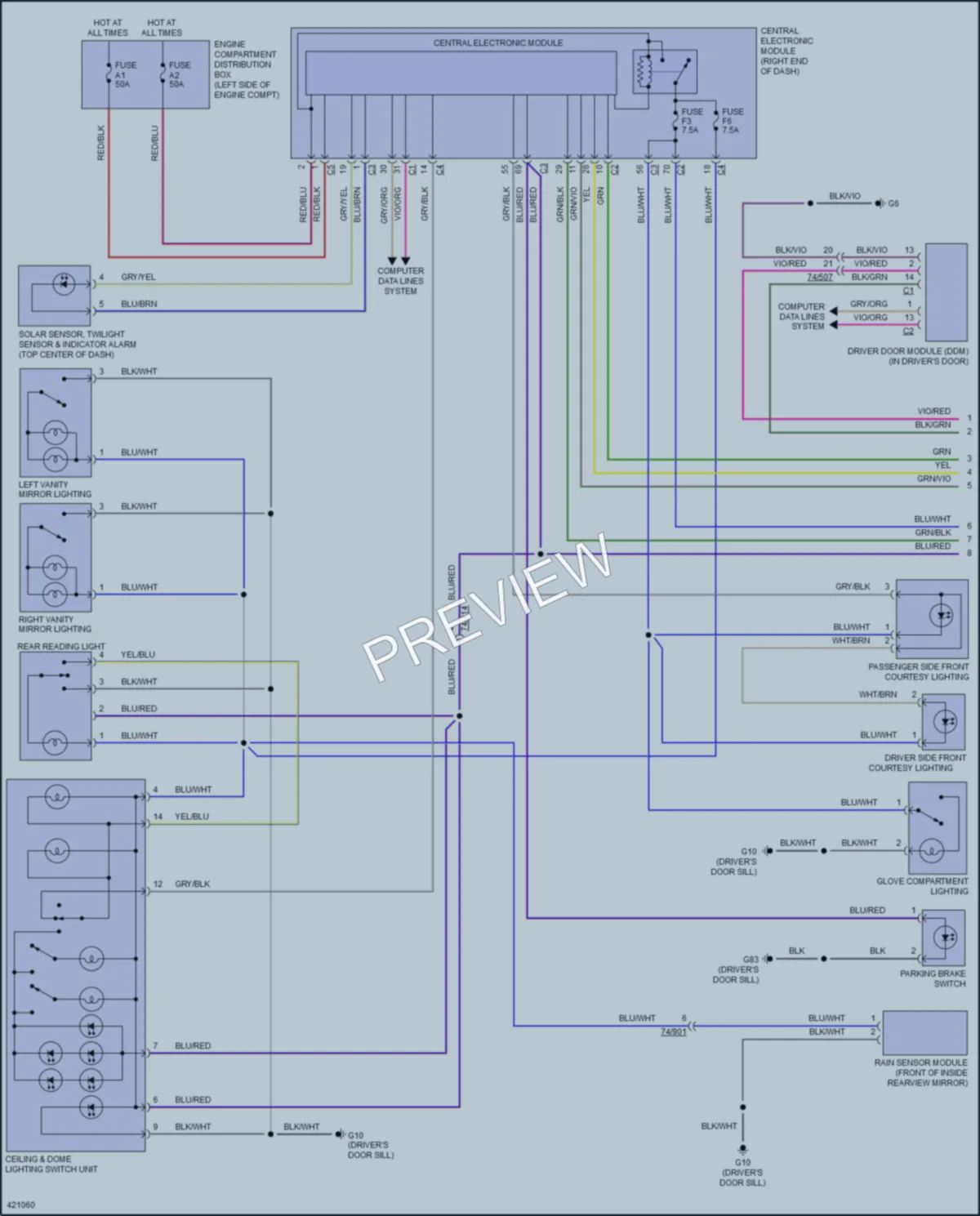 2014 Volvo S60 Interior Lights wiring diagram preview