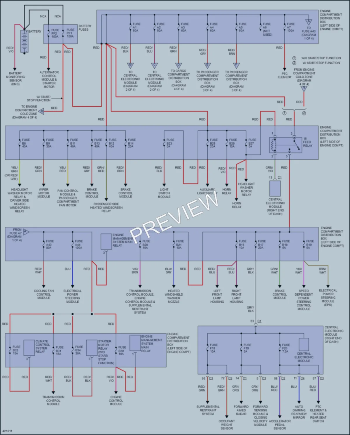 2014 Volvo S60 Power Distribution wiring diagram preview