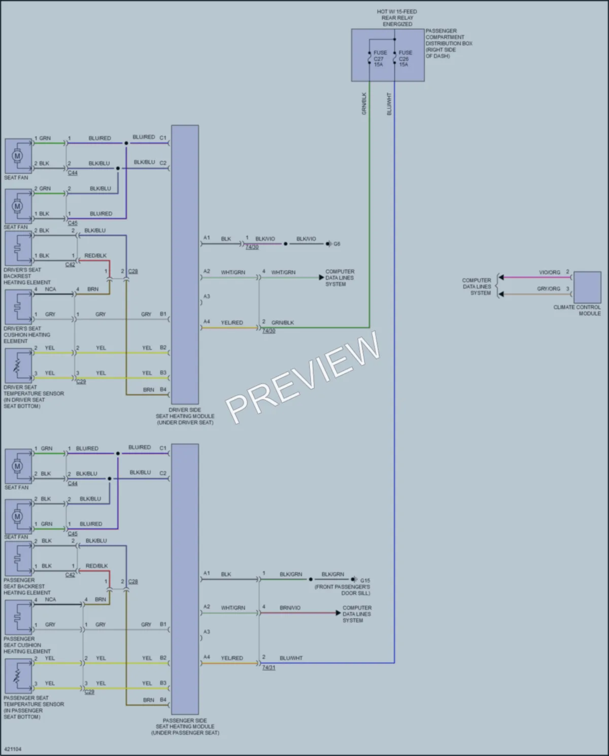 2014 Volvo S60 Power Seats wiring diagram preview
