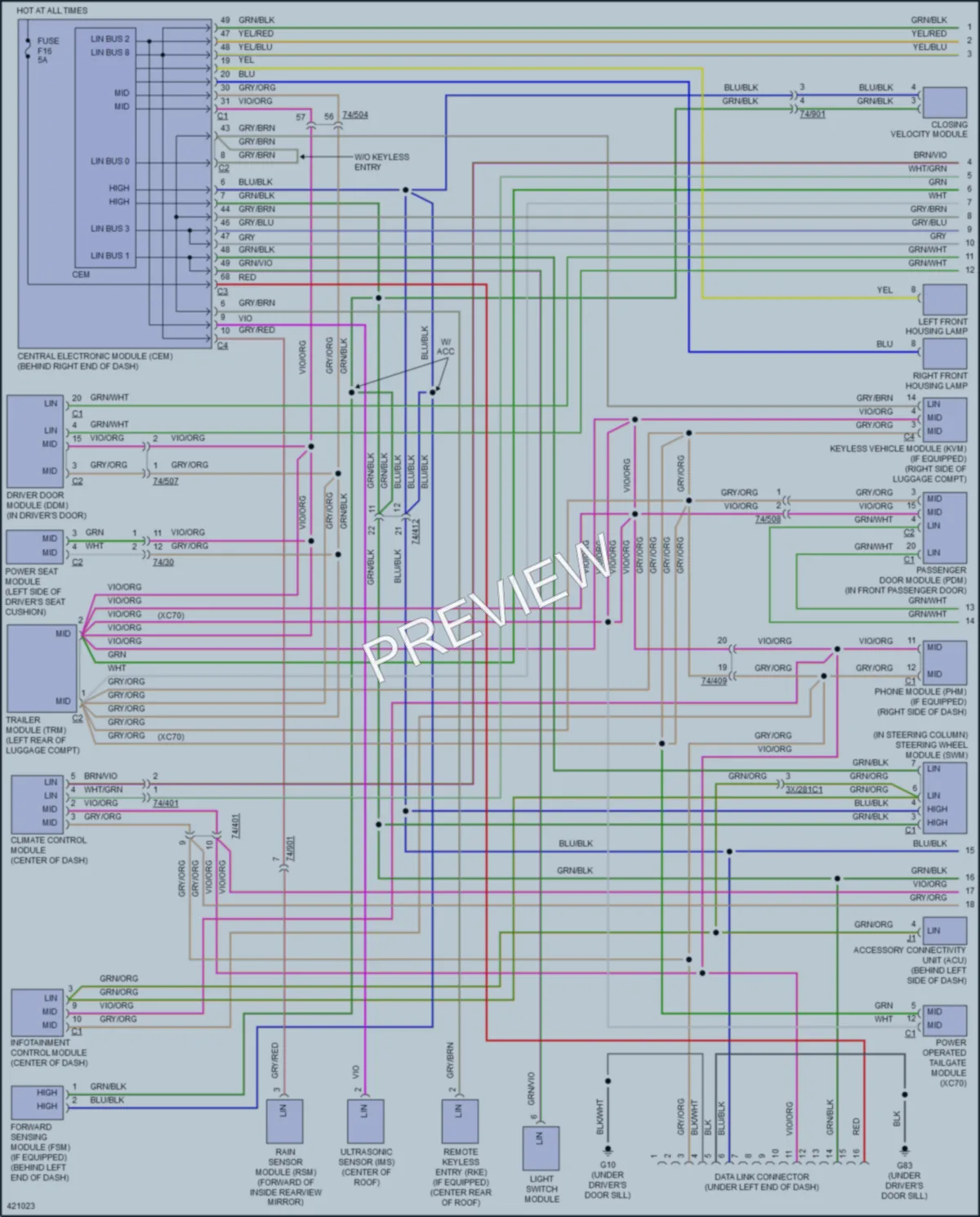 2014 Volvo S80 Computer Data Lines wiring diagram preview