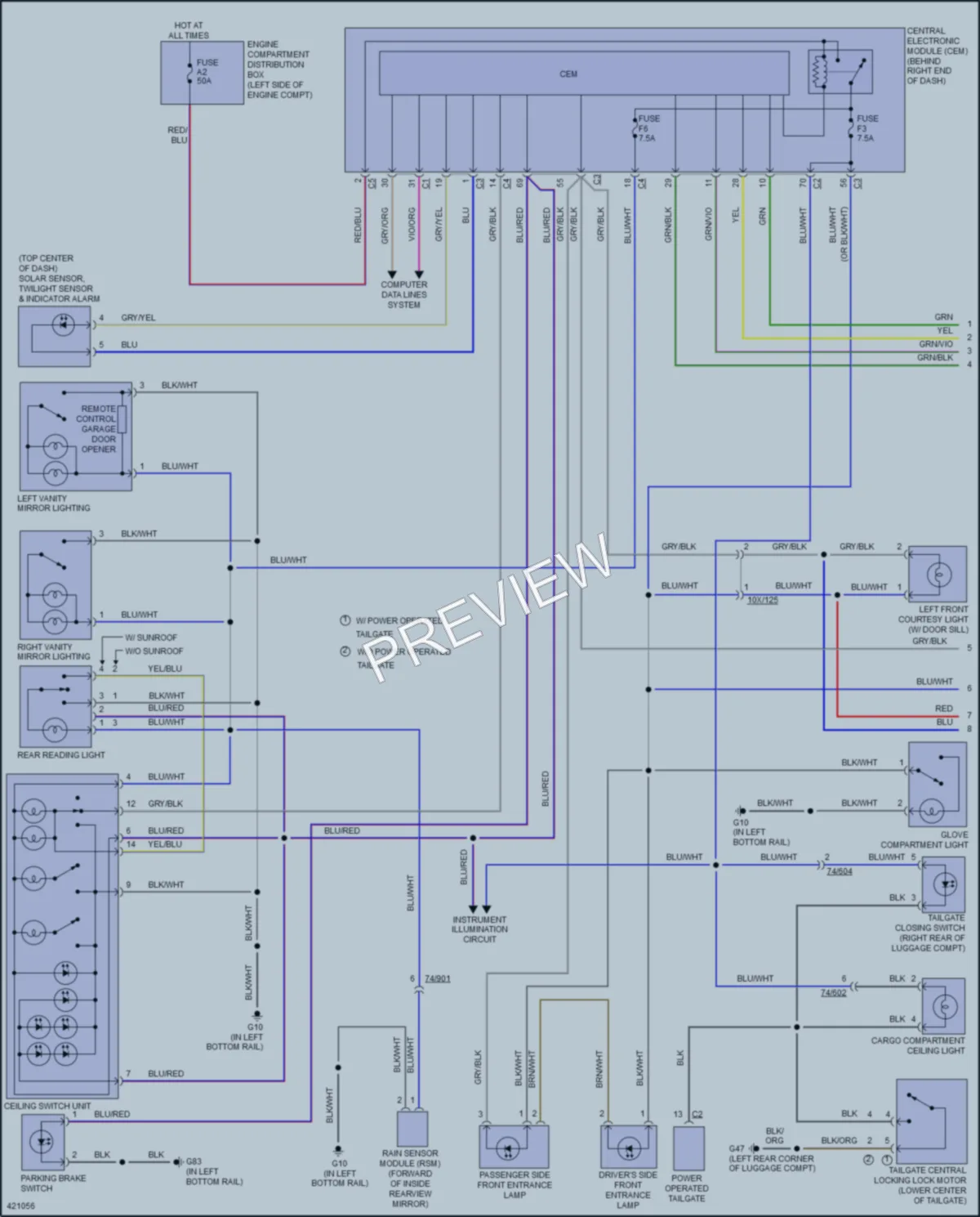 2014 Volvo XC60 Interior Lights wiring diagram preview