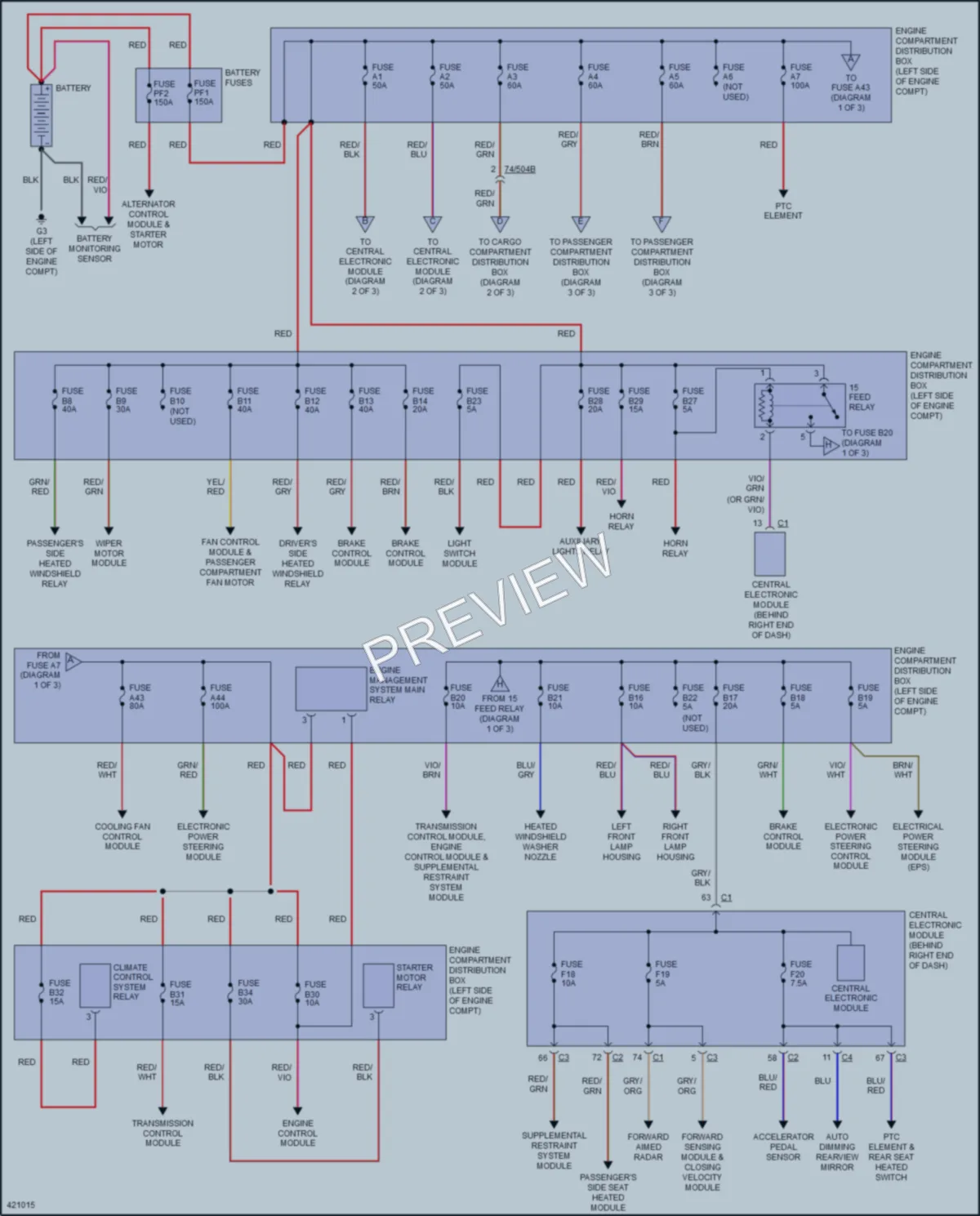 2014 Volvo XC60 Power Distribution wiring diagram preview