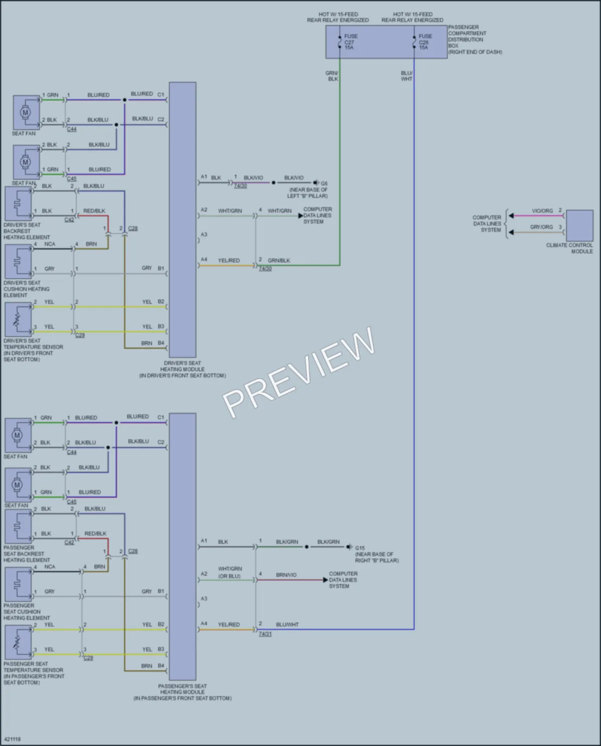 2014 Volvo XC60 Power Seats wiring diagram preview